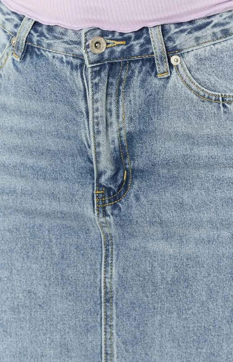 Isla Blue Denim Midi Skirt - Image 6