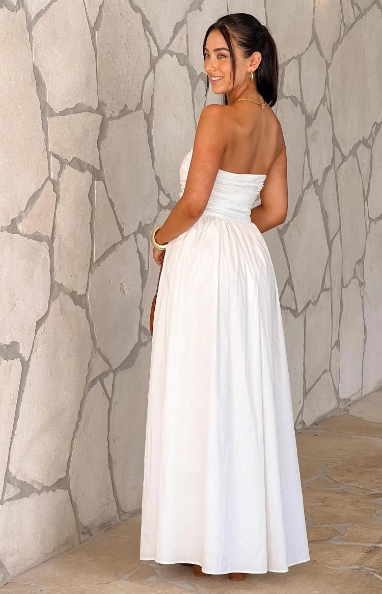Josianne White Strapless Maxi Dress - Image 7