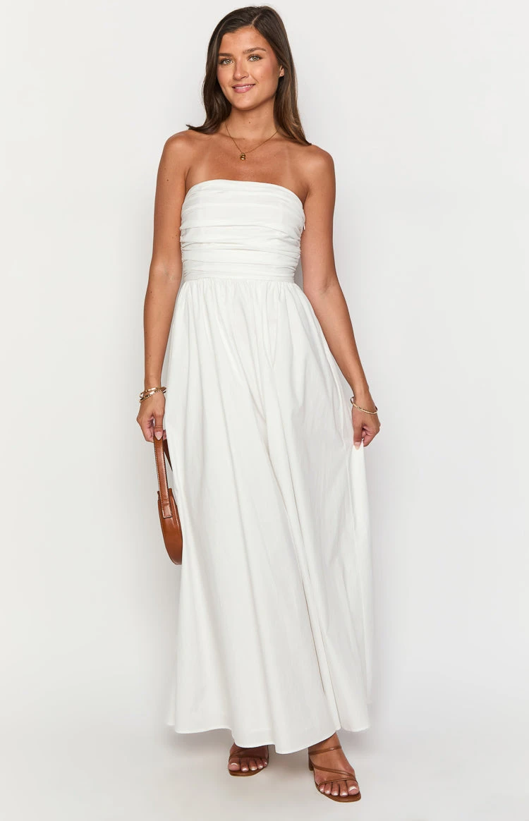 Josianne White Strapless Maxi Dress - Image 3