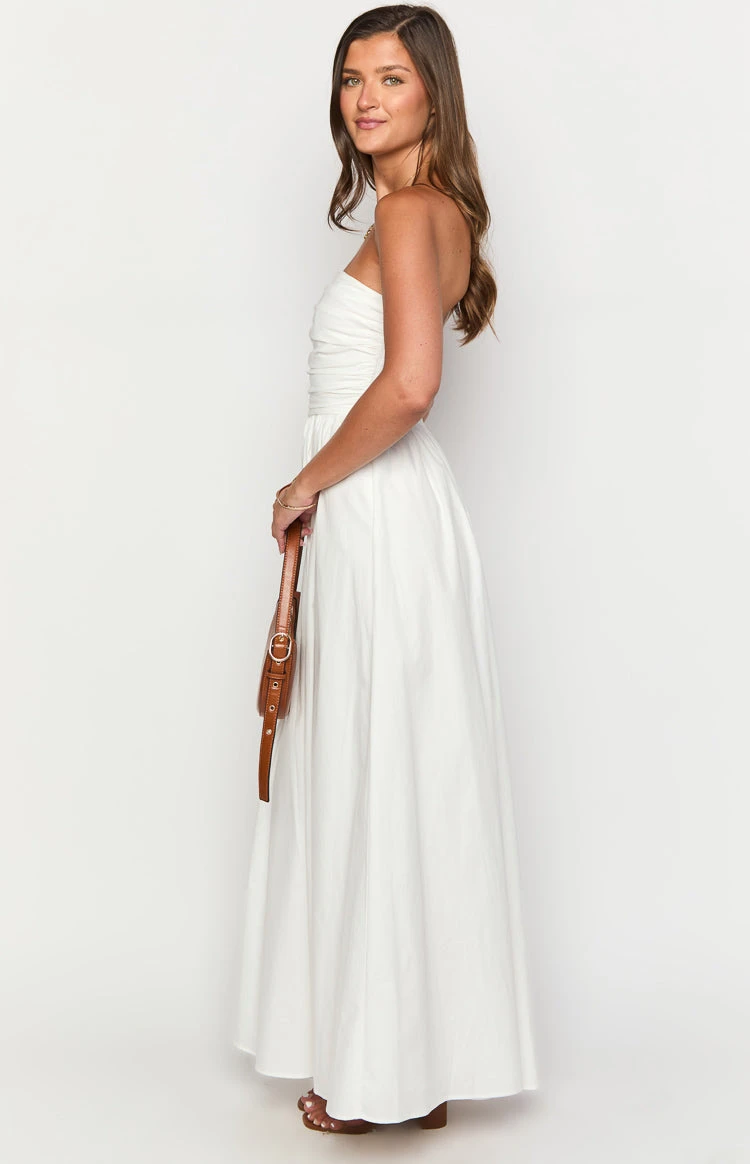 Josianne White Strapless Maxi Dress - Image 4