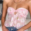 Jacqulin Pink Floral Strapless Top