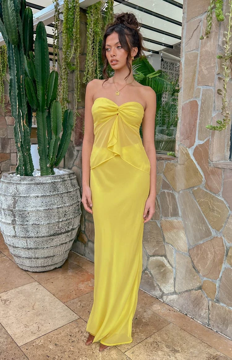 Jacqulin Yellow Maxi Skirt - Image 6
