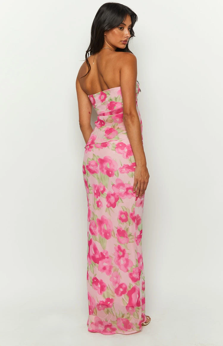 Jacqulin Pink Floral Print Maxi Skirt - Image 6