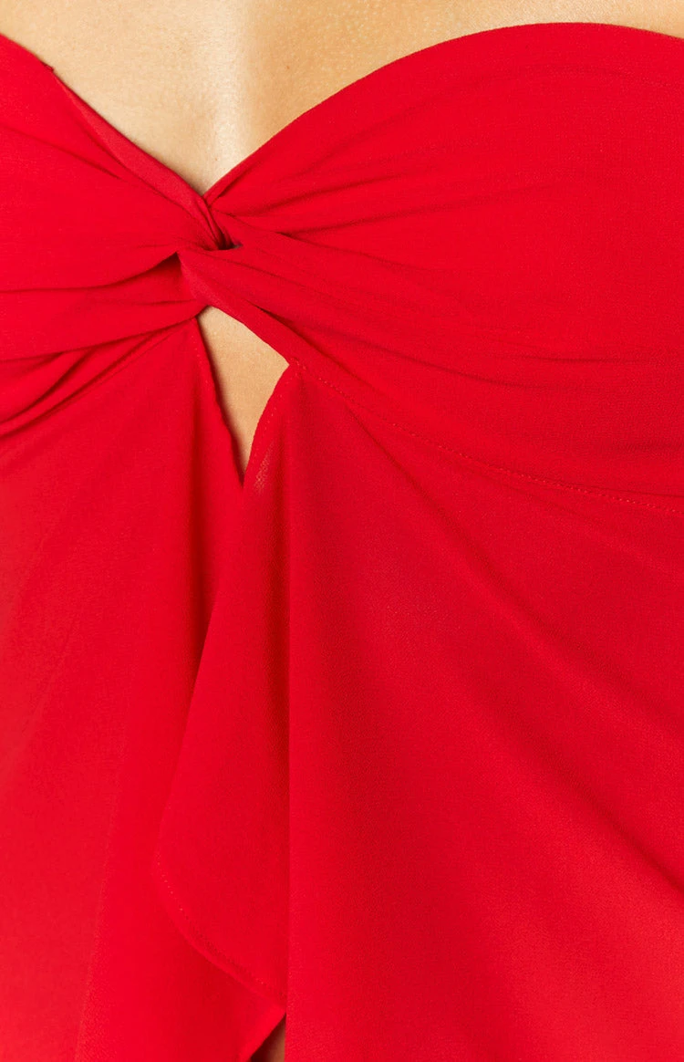 Jacqulin Red Strapless Top - Image 6