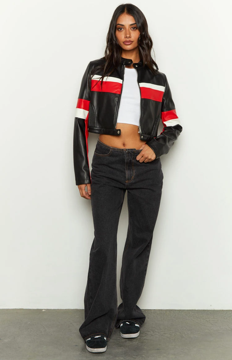 Jayella Black Moto Jacket - Image 2