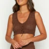 Jimmi Brown Knit Crop Top