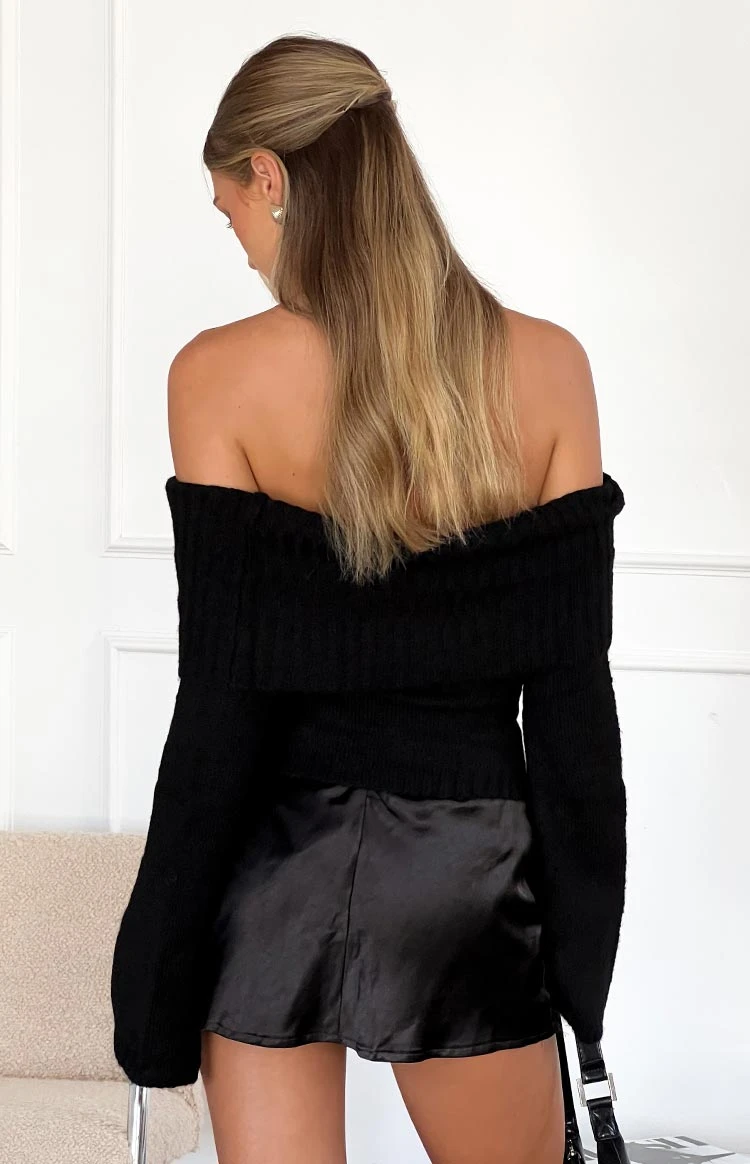 Joey Black Off Shoulder Sweater - Image 16
