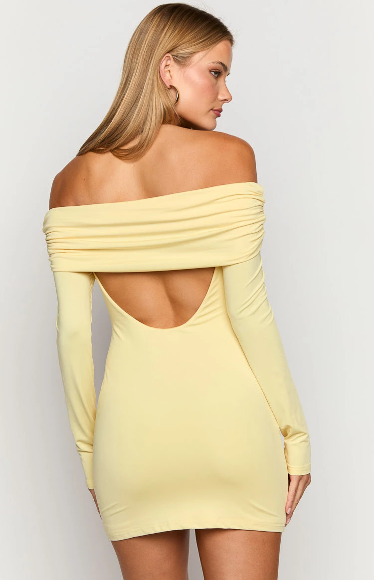 Junie Yellow Long Sleeve Mini Dress - Image 5