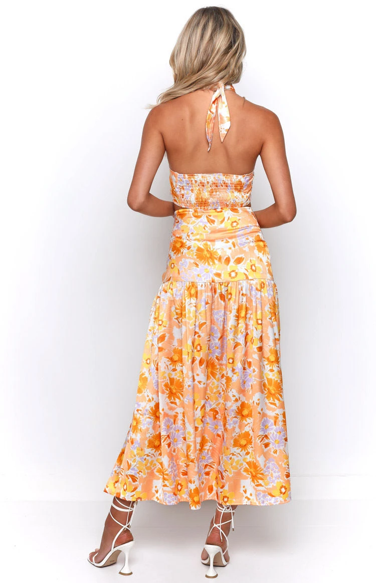 Juniper Orange Floral Maxi Skirt - Image 2