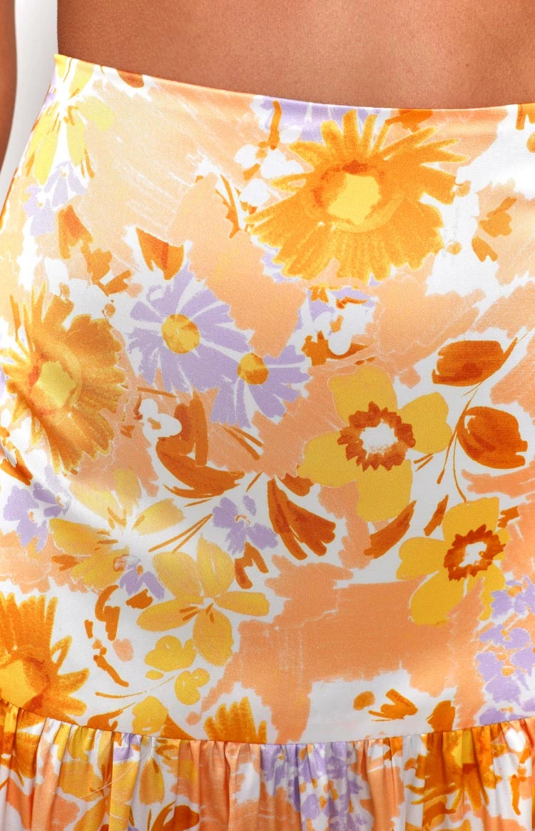 Juniper Orange Floral Maxi Skirt - Image 3