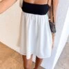 Karia White Contrast Mini Dress
