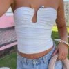 Kassy White Strapless Top