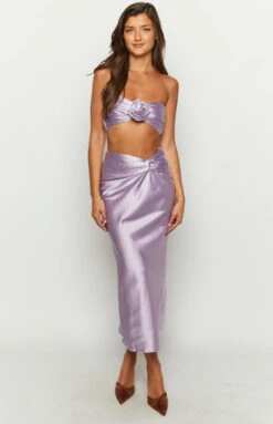Beginning Boutique Kaylea Lilac Maxi Skirt
