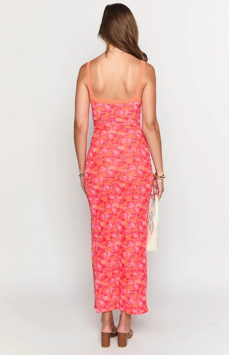 Kelly Orange Floral Maxi Dress - Image 5