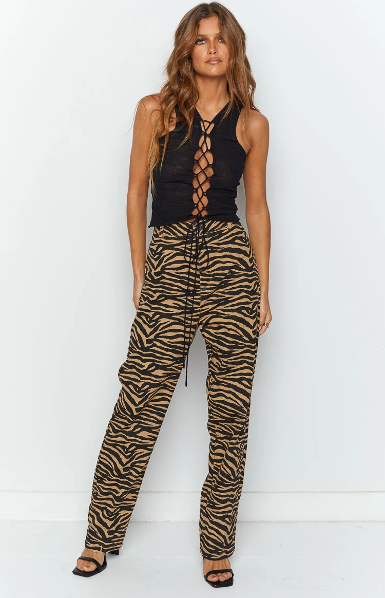Kennedi Brown Print Pants - Image 5