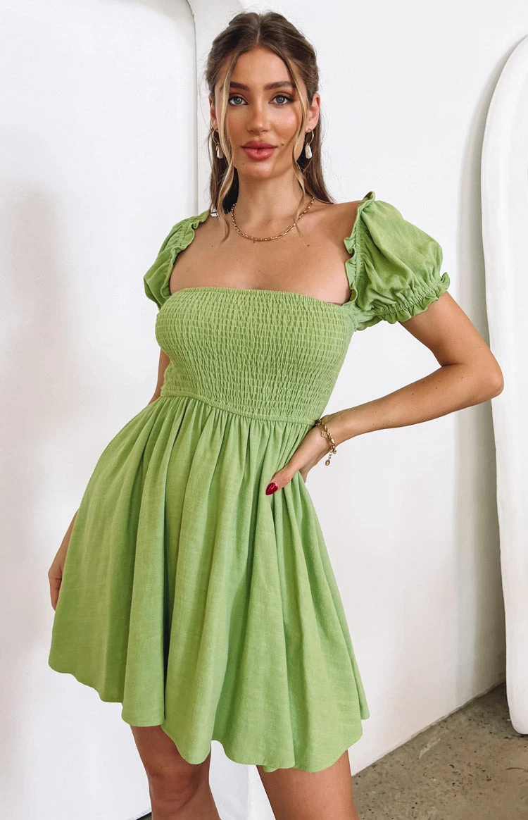 Kharis Green Mini Dress - Image 2