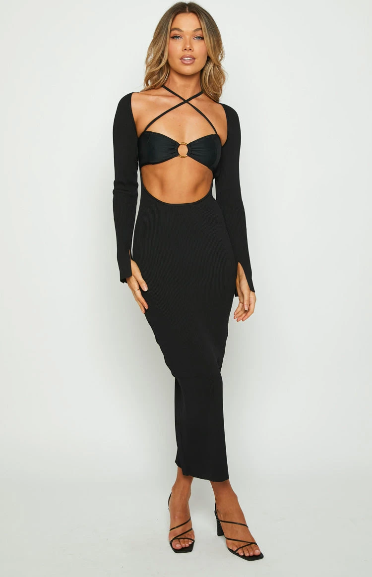 Kylie Black Maxi Dress - Image 3