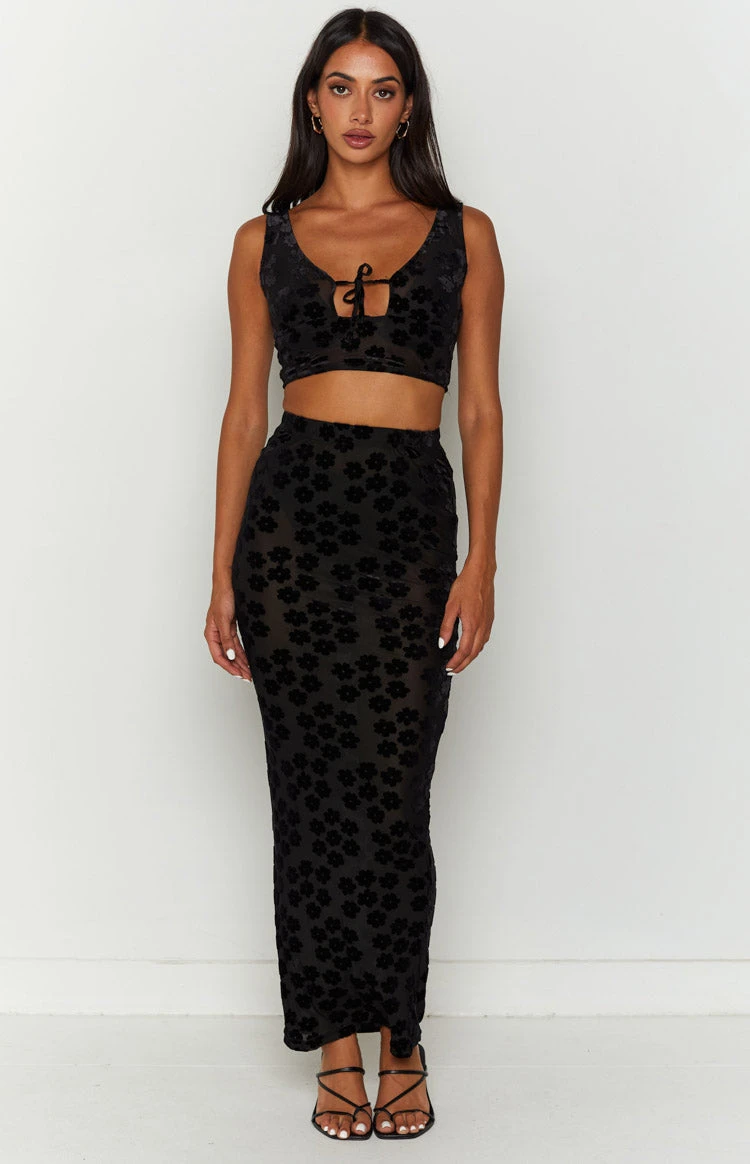 Late Night Black Maxi Skirt - Image 4