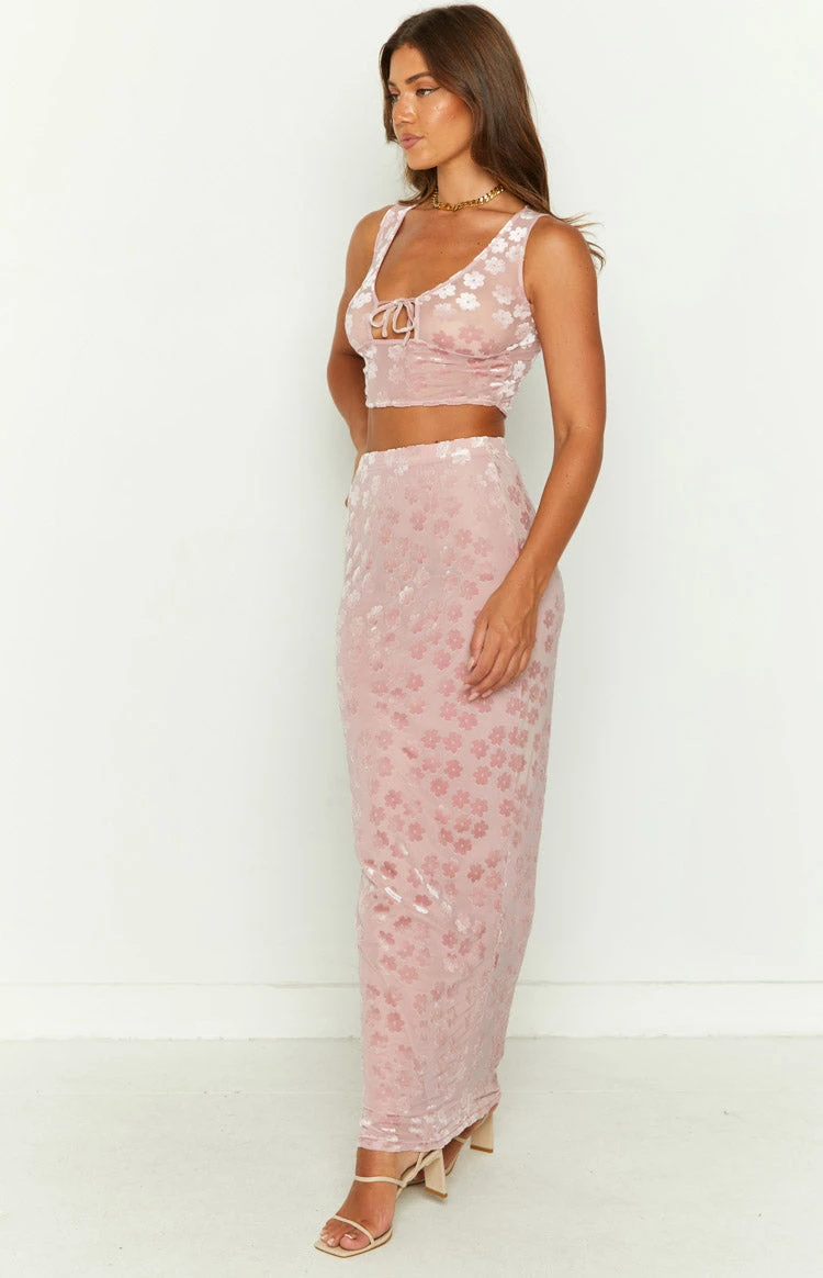Late Night Pink Maxi Skirt - Image 4