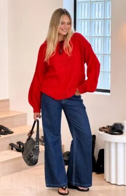 Lenny Dark Blue Denim Flare Jeans