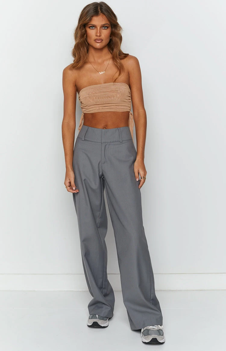 Lexi Tan Mesh Strapless Top - Image 4