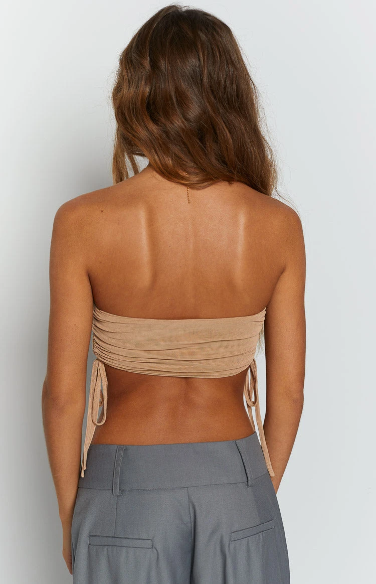 Lexi Tan Mesh Strapless Top - Image 6