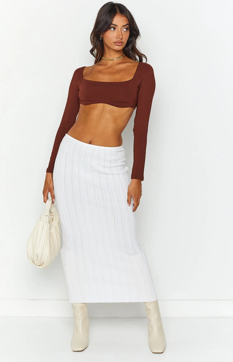 Beginning Boutique Linie Brown Long Sleeve Top - Image 3