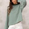 Lioness Bloom Moss Stripe Long Sleeve Top