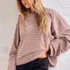 Lioness Bloom Muted Pastels Stripe Long Sleeve Top