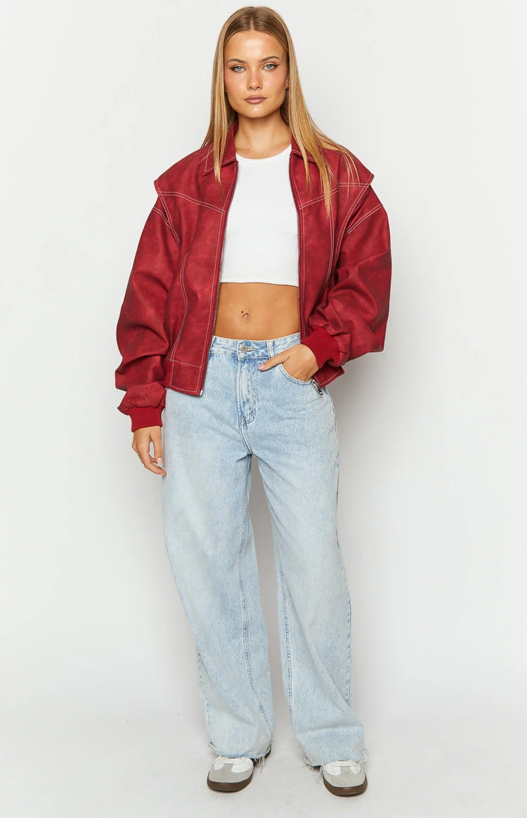 Lioness Vista Crimson Bomber Jacket - Image 2