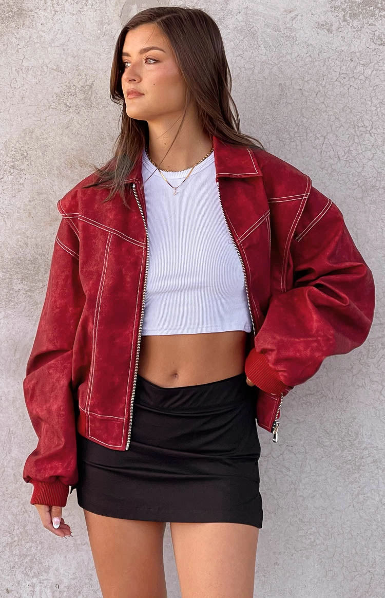 Lioness Vista Crimson Bomber Jacket - Image 9