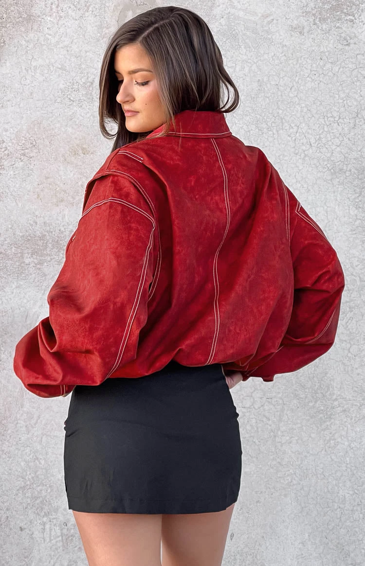 Lioness Vista Crimson Bomber Jacket - Image 8