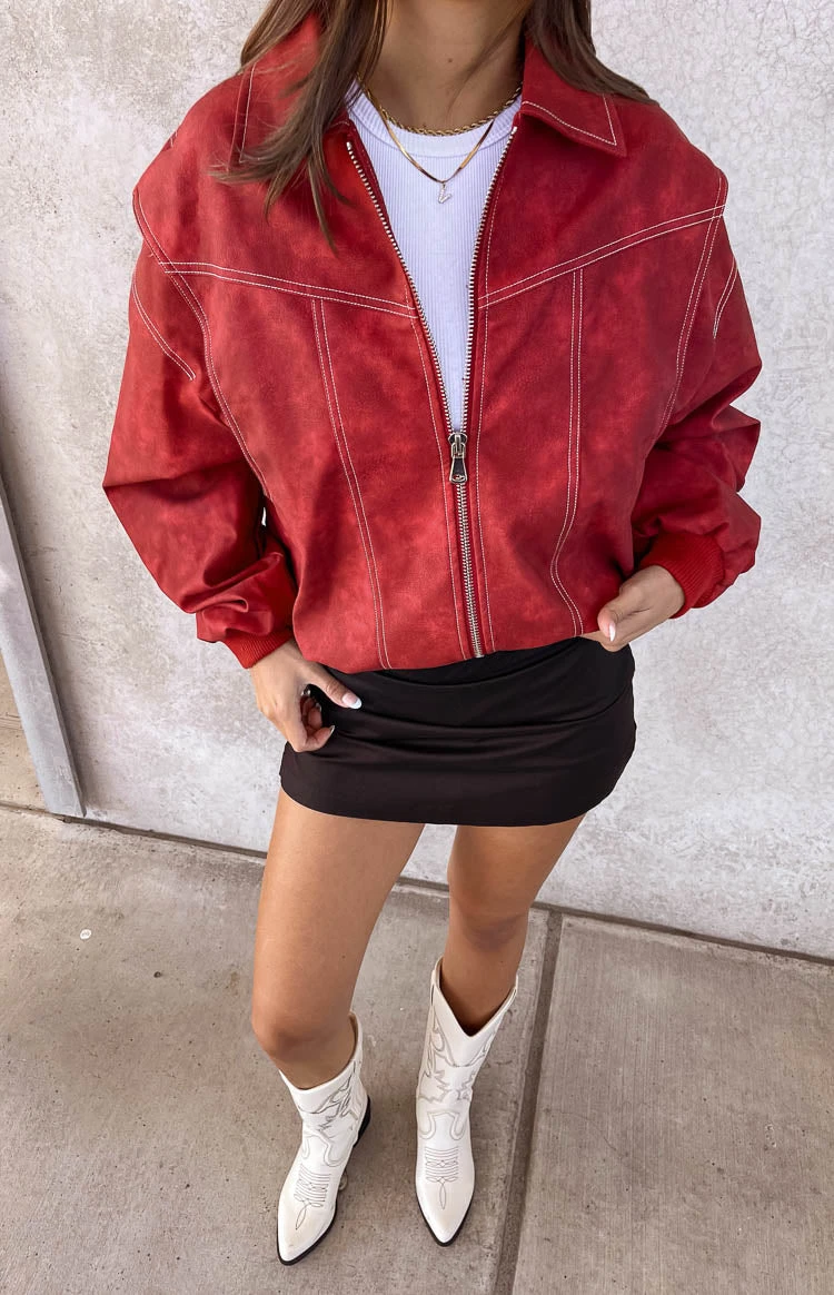 Lioness Vista Crimson Bomber Jacket - Image 10