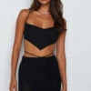 Liza Black Mesh Scarf Top