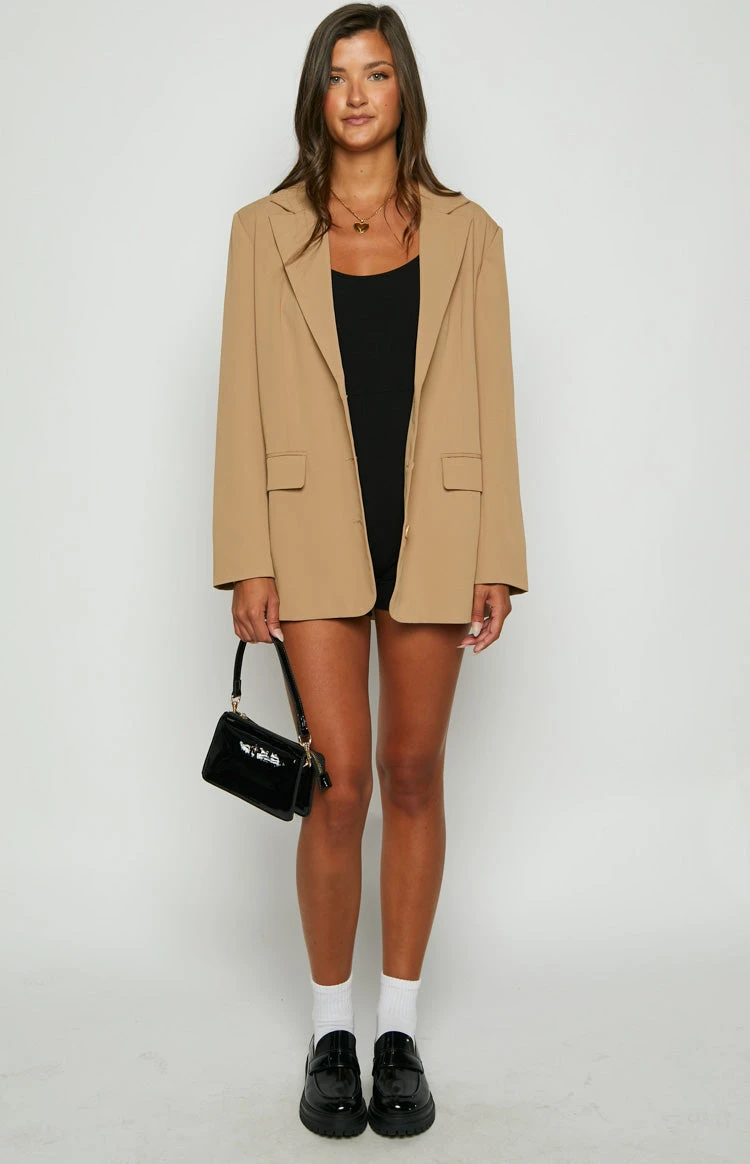 Logan Tan Oversized Blazer - Image 2