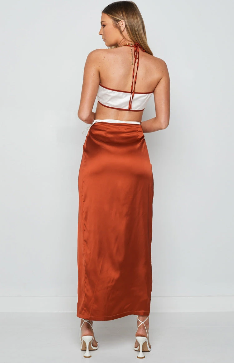Lou Wrap Maxi Skirt Brown - Image 9