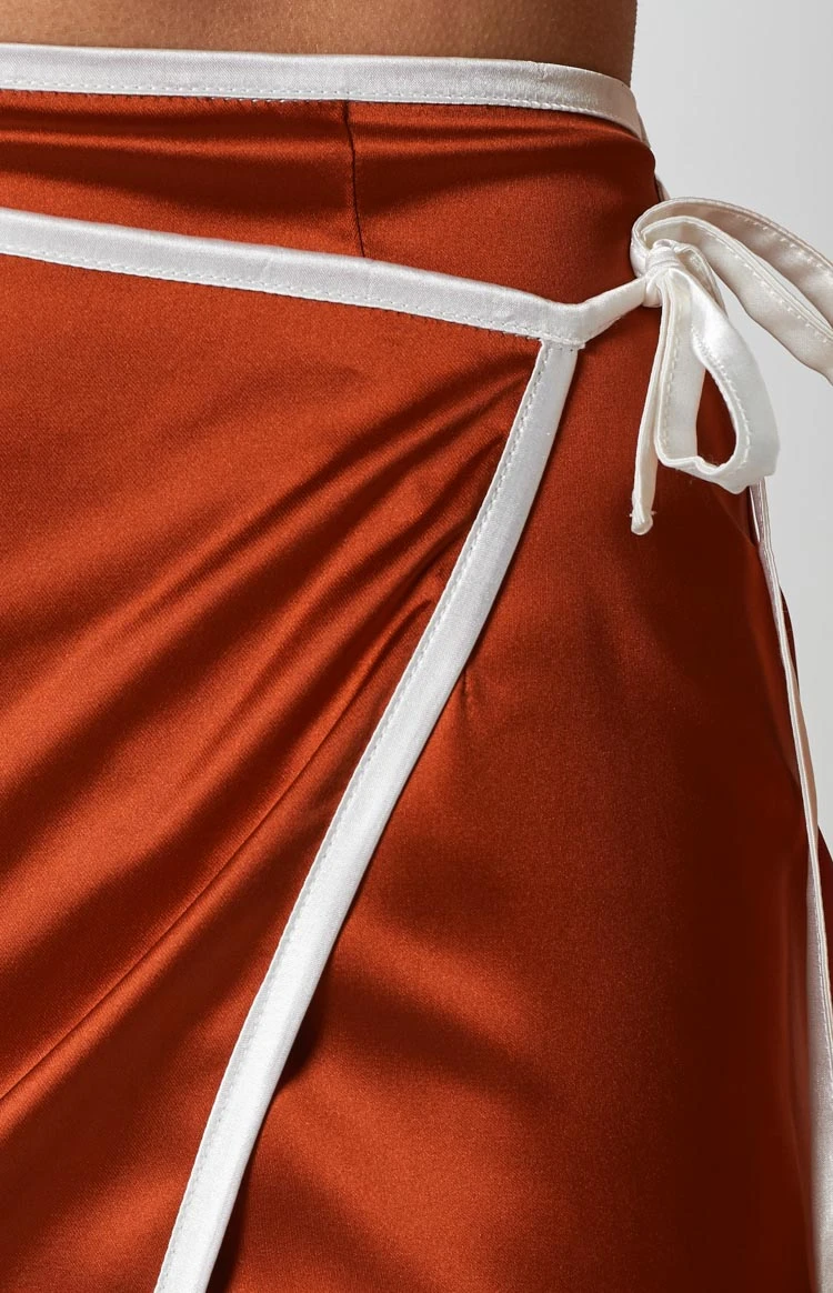 Lou Wrap Maxi Skirt Brown - Image 11