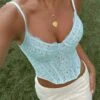 Louisa Light Blue Corset Top