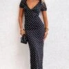 Lovella Black Polka Dot Maxi Dress
