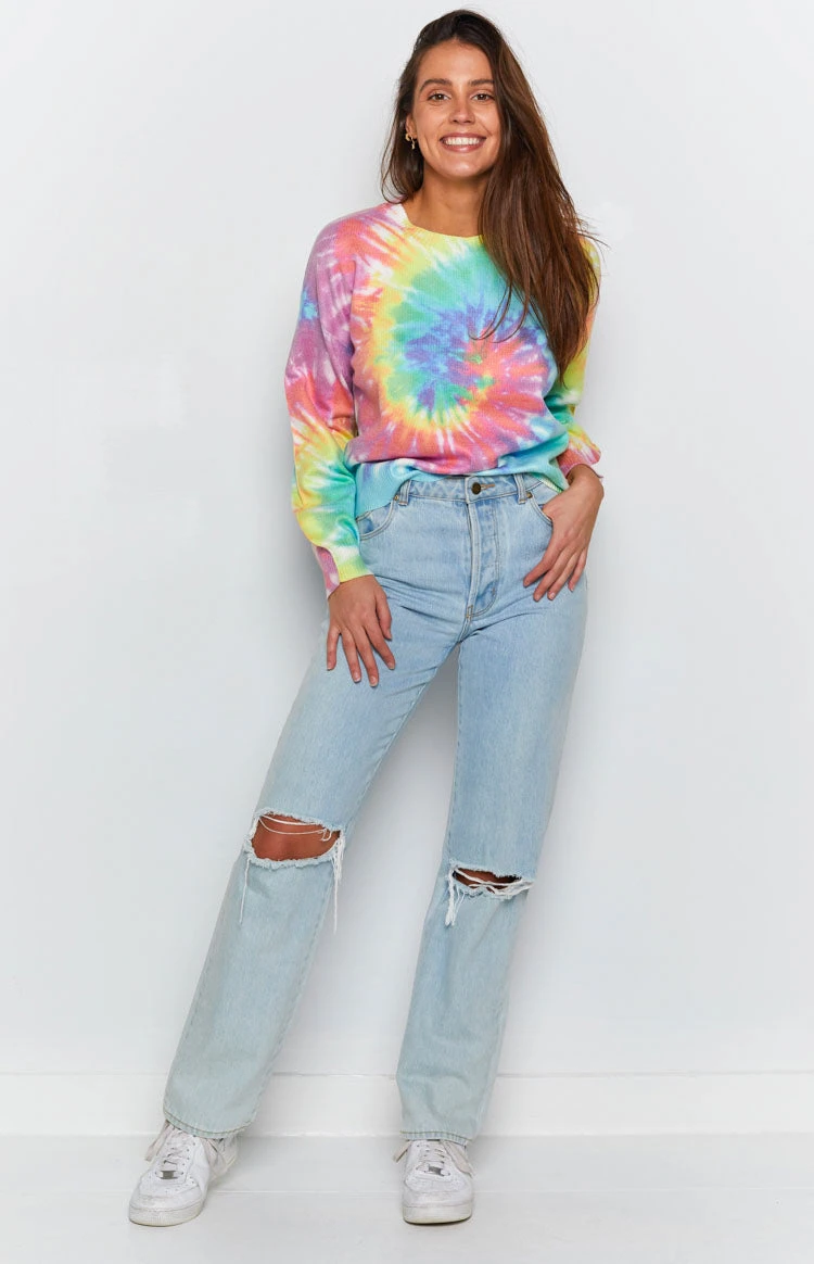 Beginning Boutique Love You Different Tie Dye Sweater Rainbow - Image 5