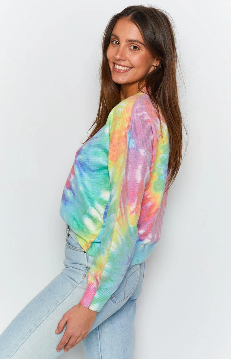 Beginning Boutique Love You Different Tie Dye Sweater Rainbow - Image 6