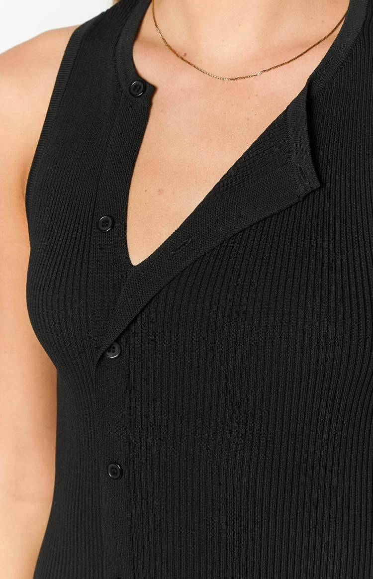 Lumi Black Button Up Mini Dress - Image 7