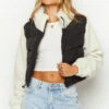 Maelle Black Sherpa Puffer Jacket