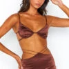 Maffie Brown Crop Top