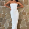 Maiah White Maxi Dress