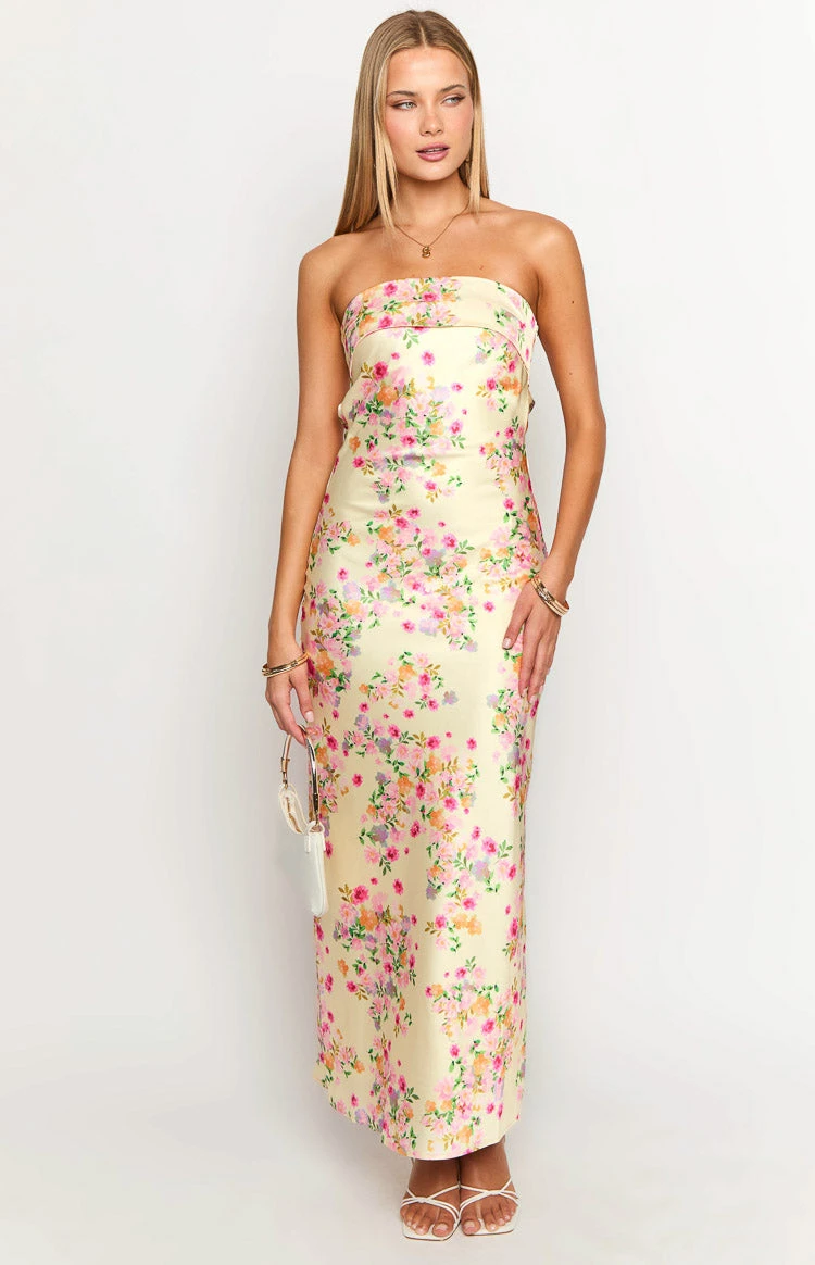 Maiah Yellow Bloom Maxi Dress - Image 2