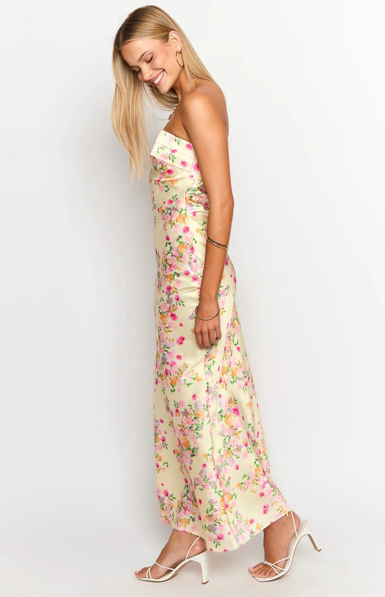 Maiah Yellow Bloom Maxi Dress - Image 4