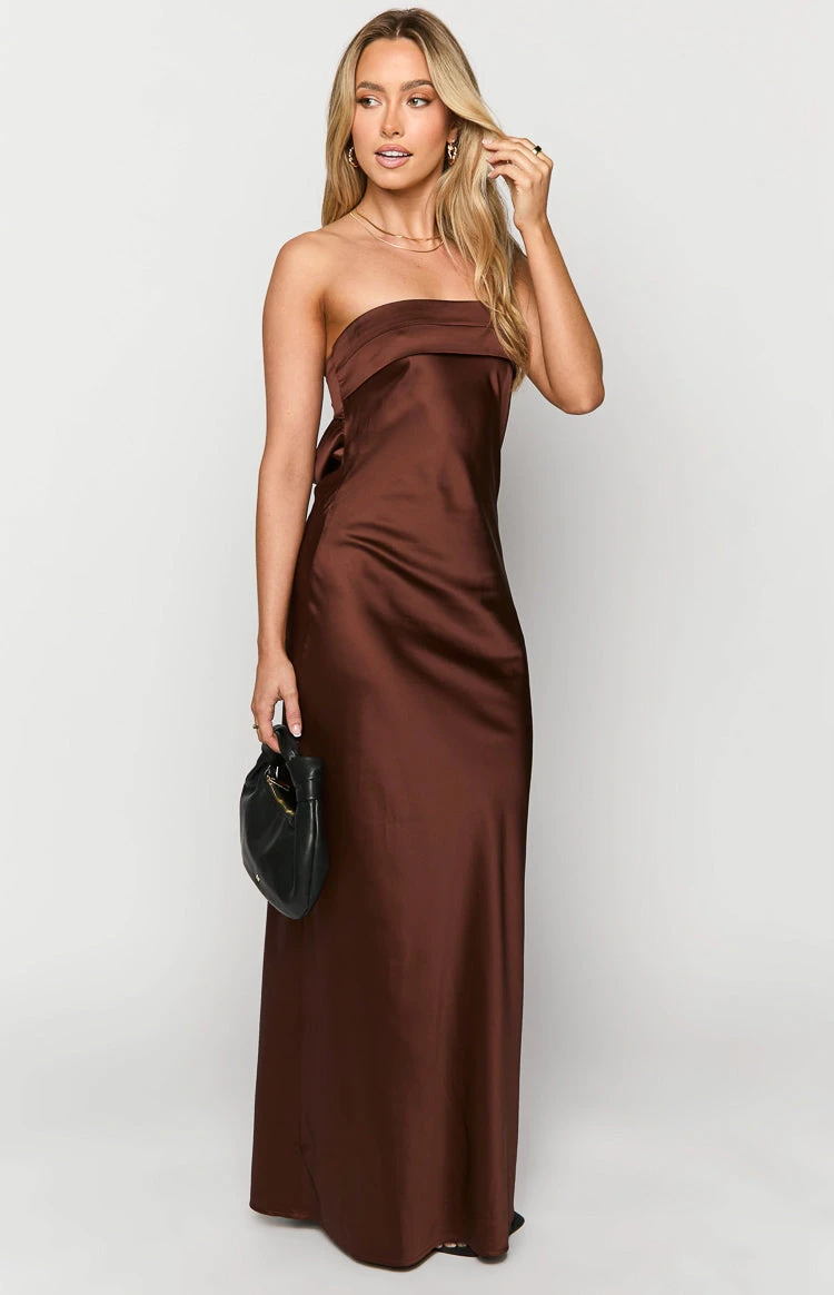 Maiah Brown Maxi Dress - Image 4