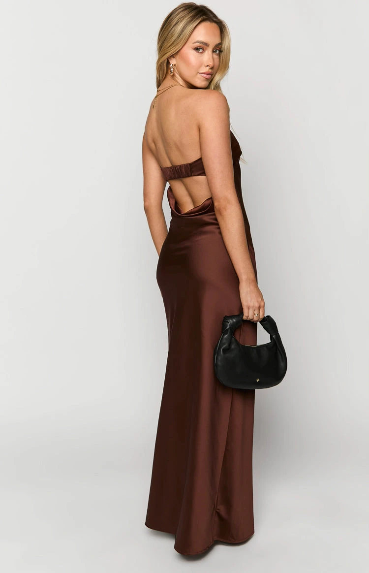 Maiah Brown Maxi Dress - Image 5