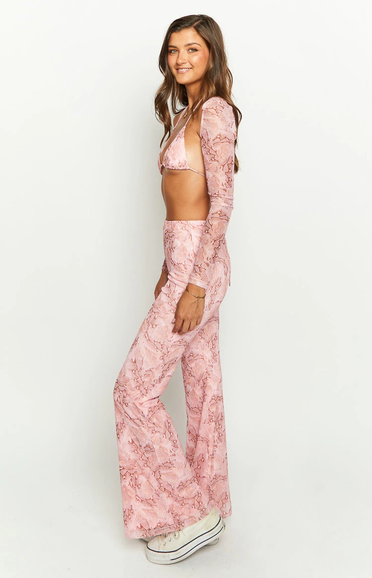 Main Act Pink Swirl Snake Print Pants - Image 3